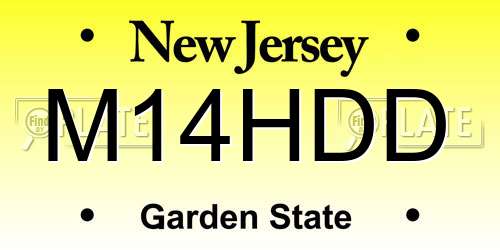 M14HDD New Jersey License Plate