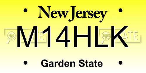 M14HLK New Jersey License Plate