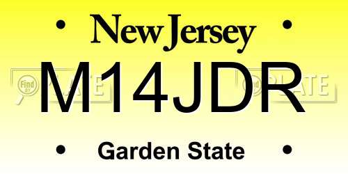 M14JDR New Jersey License Plate