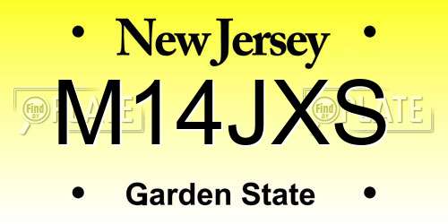 M14JXS New Jersey License Plate