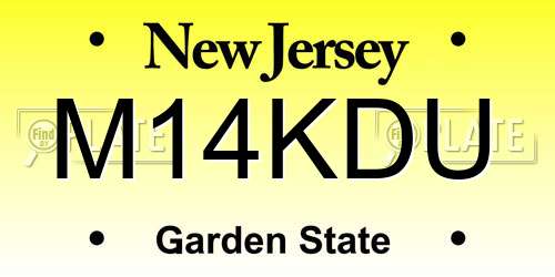 M14KDU New Jersey License Plate