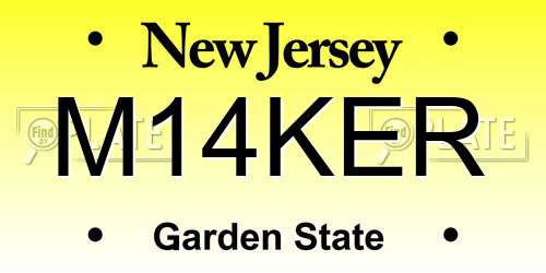 M14KER New Jersey License Plate