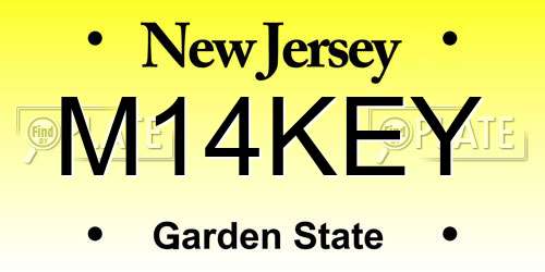 M14KEY New Jersey License Plate