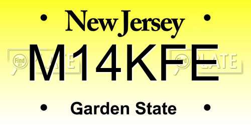 M14KFE New Jersey License Plate