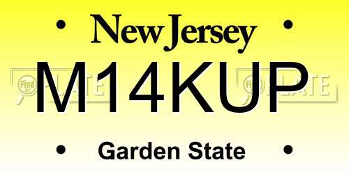 M14KUP New Jersey License Plate