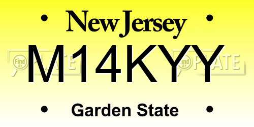 M14KYY New Jersey License Plate
