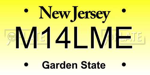 M14LME New Jersey License Plate