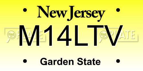 M14LTV New Jersey License Plate