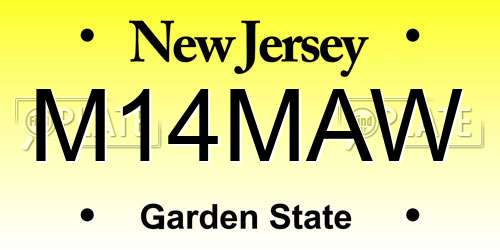 M14MAW New Jersey License Plate