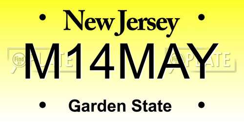 M14MAY New Jersey License Plate