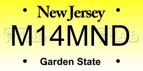 M14MND New Jersey License Plate
