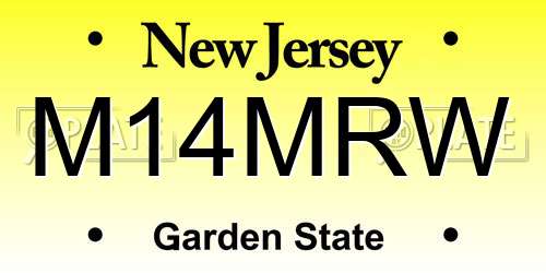 M14MRW New Jersey License Plate