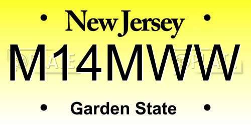 M14MWW New Jersey License Plate