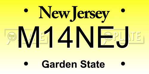 M14NEJ New Jersey License Plate