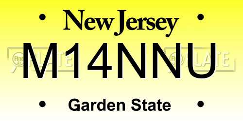M14NNU New Jersey License Plate