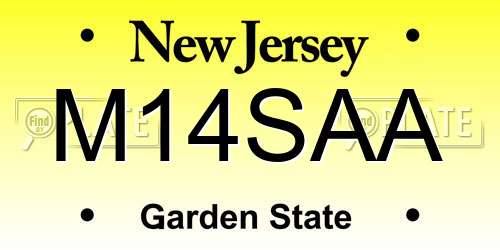 M14SAA New Jersey License Plate