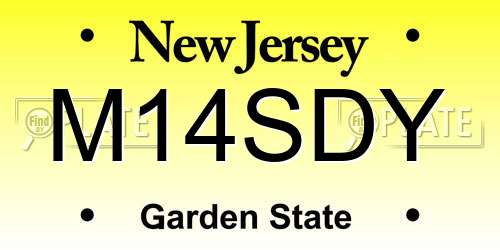 M14SDY New Jersey License Plate