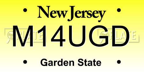 M14UGD New Jersey License Plate