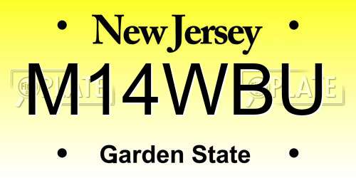 M14WBU New Jersey License Plate