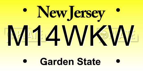 M14WKW New Jersey License Plate