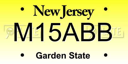 M15ABB New Jersey License Plate