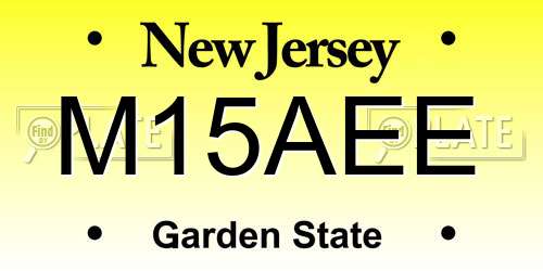 M15AEE New Jersey License Plate