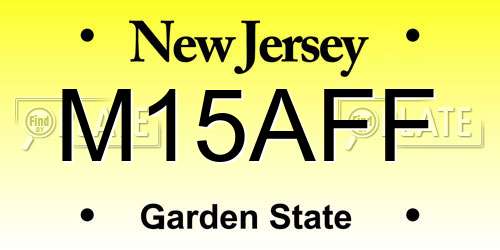 M15AFF New Jersey License Plate