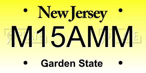 M15AMM New Jersey License Plate