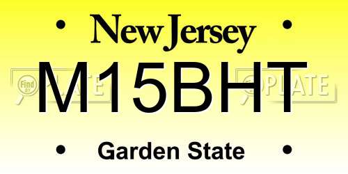 M15BHT New Jersey License Plate
