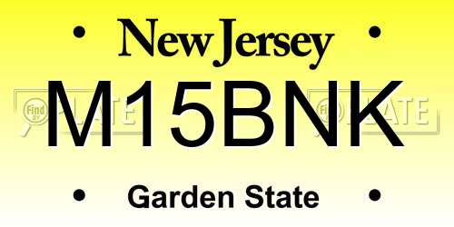M15BNK New Jersey License Plate