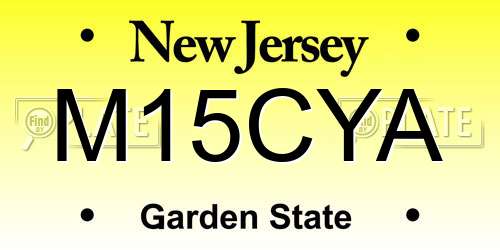 M15CYA New Jersey License Plate