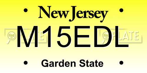 M15EDL New Jersey License Plate