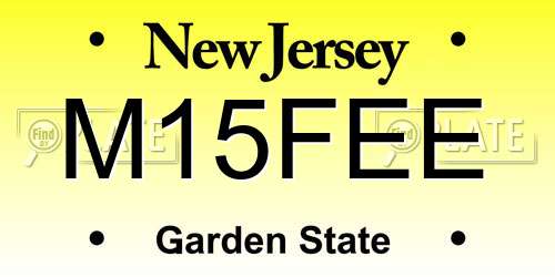 M15FEE New Jersey License Plate