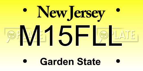 M15FLL New Jersey License Plate