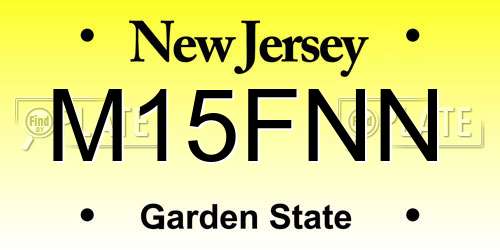 M15FNN New Jersey License Plate