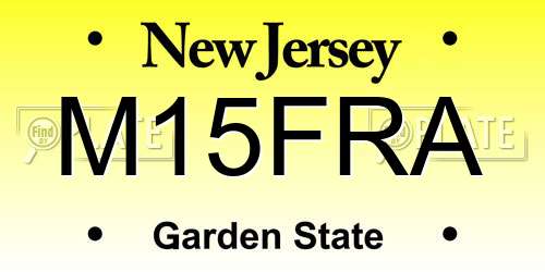 M15FRA New Jersey License Plate