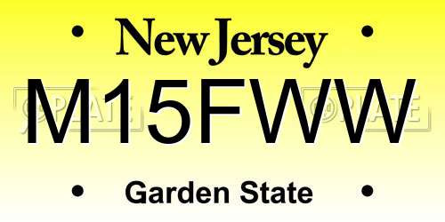 M15FWW New Jersey License Plate