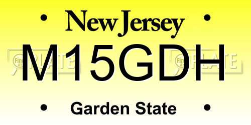 M15GDH New Jersey License Plate