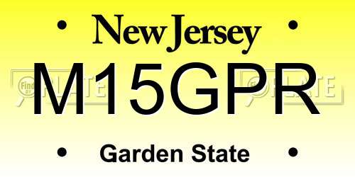 M15GPR New Jersey License Plate