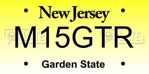 M15GTR New Jersey License Plate