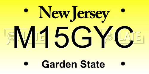 M15GYC New Jersey License Plate