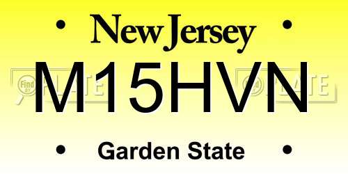 M15HVN New Jersey License Plate