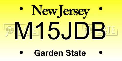M15JDB New Jersey License Plate