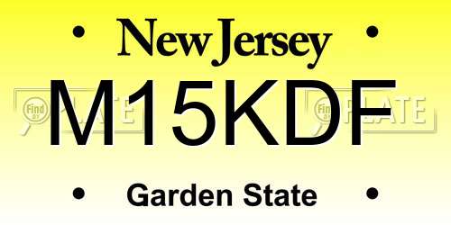M15KDF New Jersey License Plate