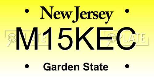 M15KEC New Jersey License Plate