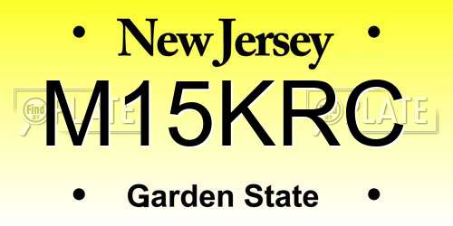 M15KRC New Jersey License Plate