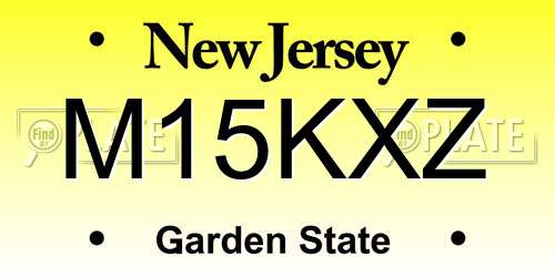 M15KXZ New Jersey License Plate