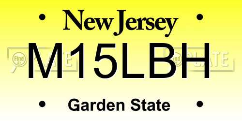 M15LBH New Jersey License Plate