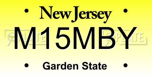 M15MBY New Jersey License Plate