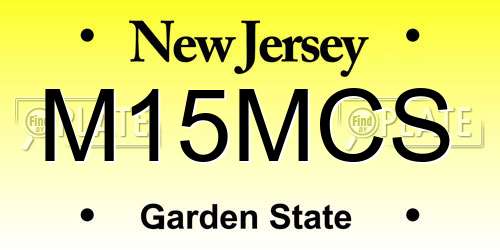 M15MCS New Jersey License Plate